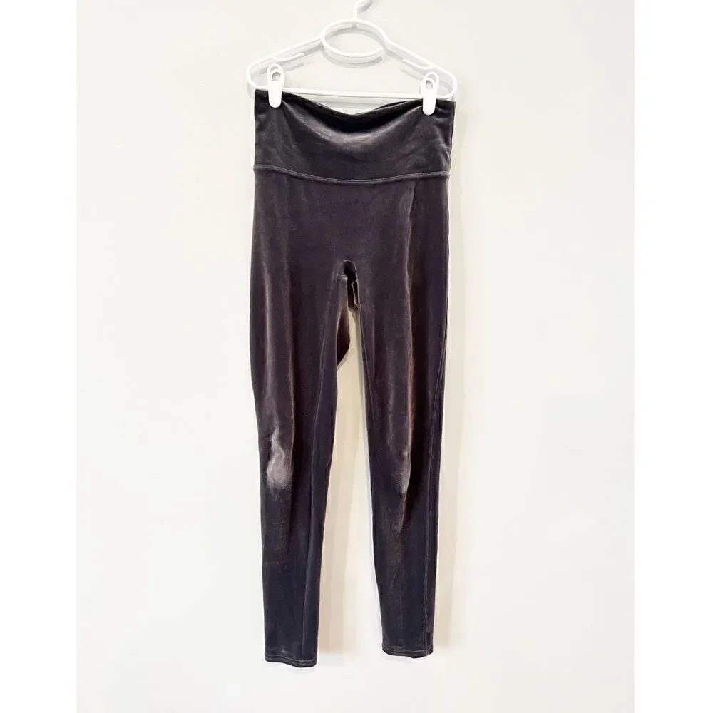 Spanx luxe velour high waisted leggings silver chrome
